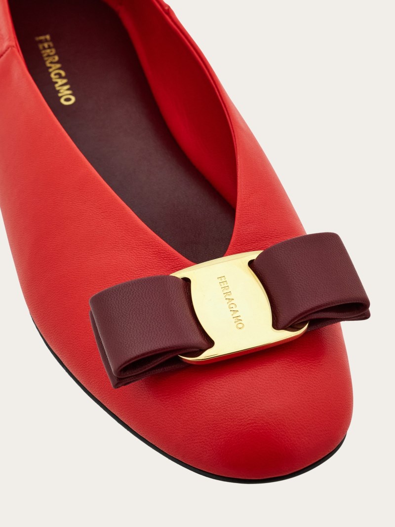 Ferragamo | Women's Vara Bow Ballet Flat - Flame Red
