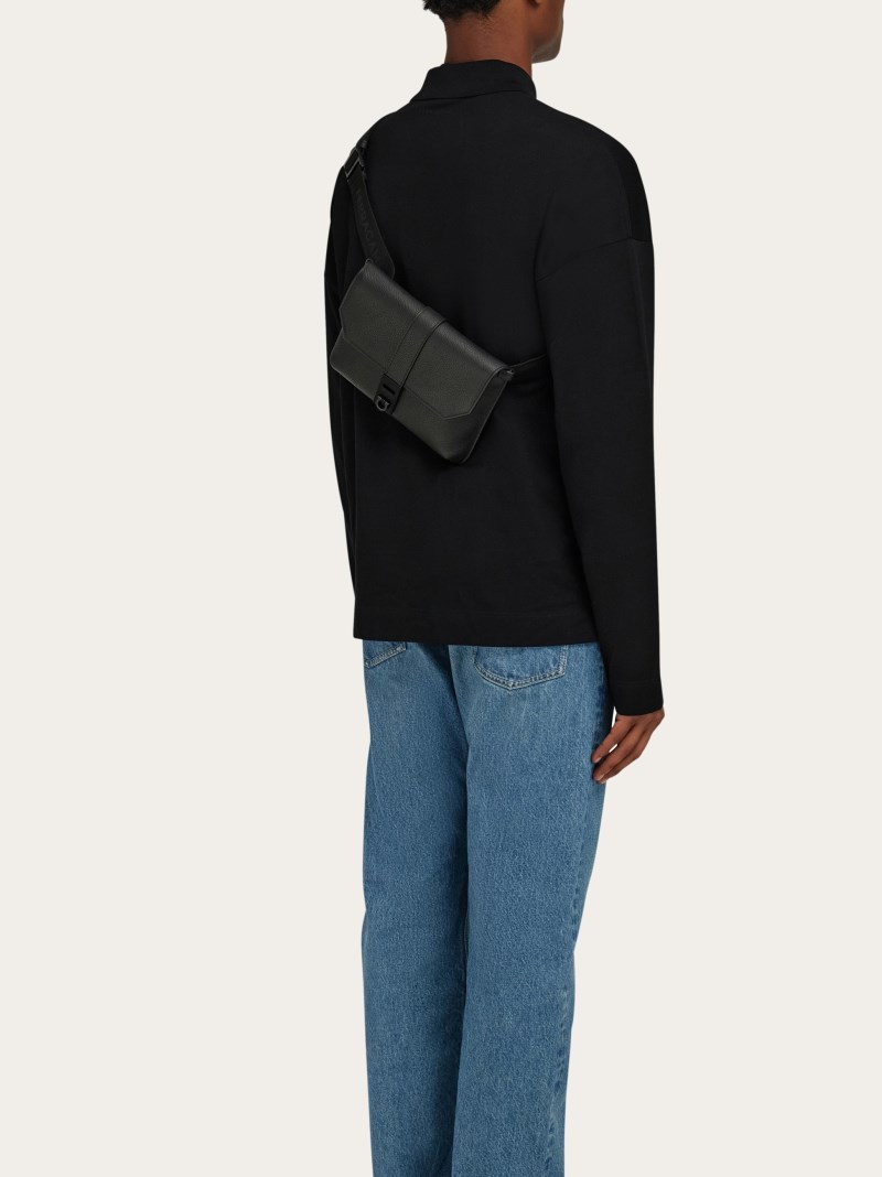 Ferragamo | Men's Belt Bag With Gancini Buckles - Black