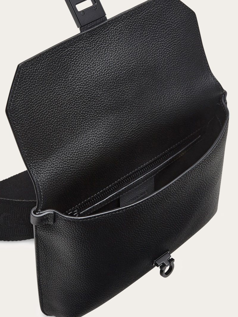 Ferragamo | Men's Belt Bag With Gancini Buckles - Black