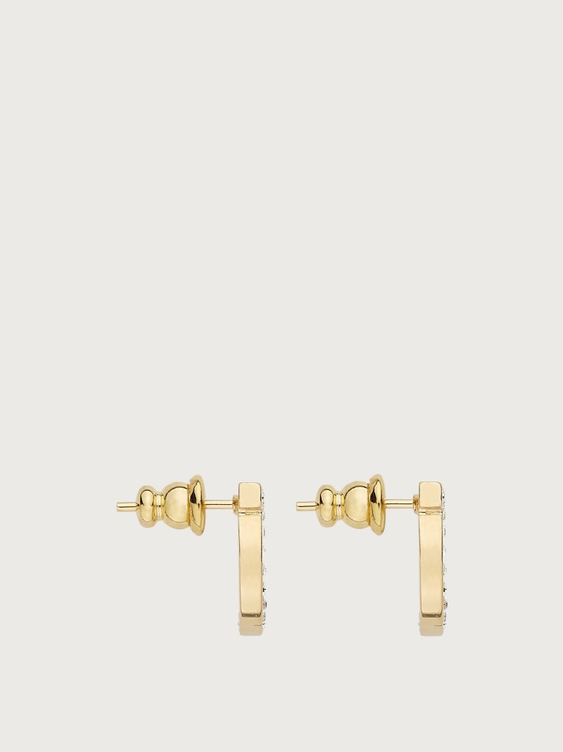Ferragamo | Women's Gancini Crystals Earrings - Gold (L)