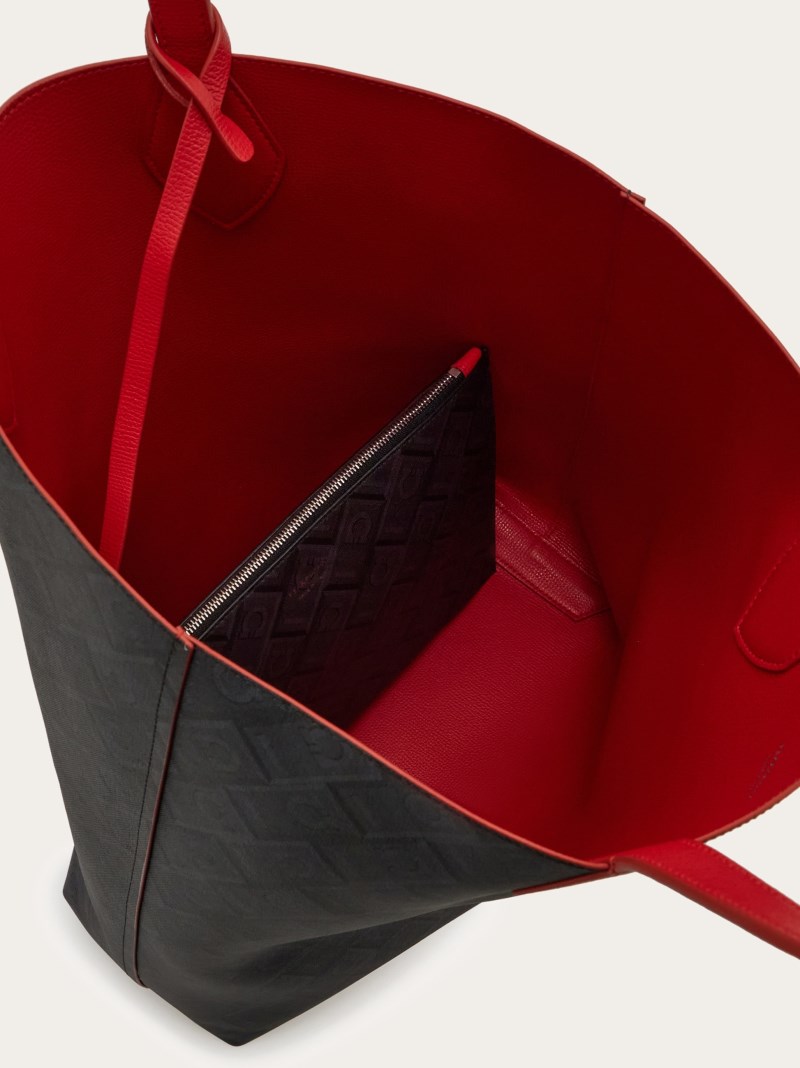 Ferragamo | Men's Reversible Tote - Flame Red/Black