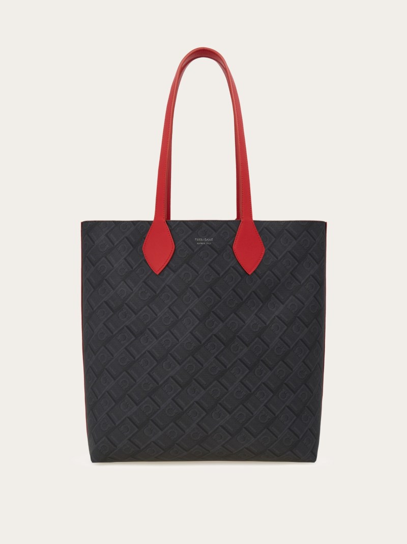 Ferragamo | Men's Reversible Tote - Flame Red/Black