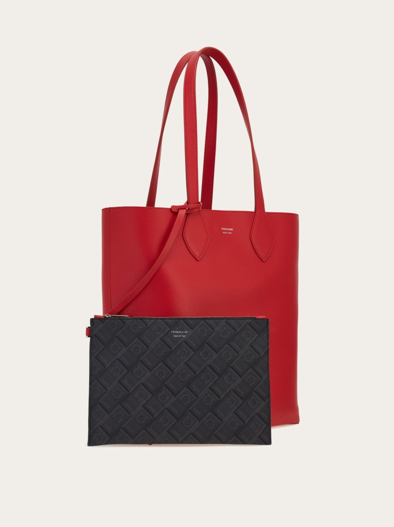Ferragamo | Men's Reversible Tote - Flame Red/Black