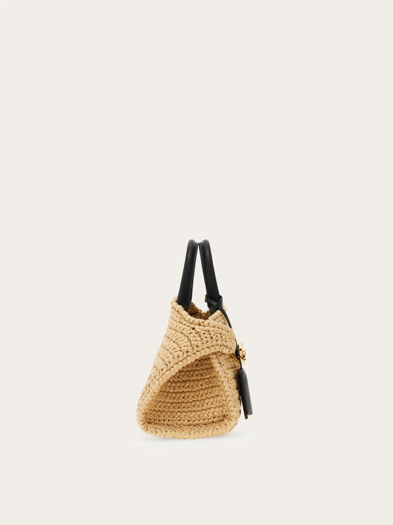 Ferragamo | Women's Hug Handbag - Natural/Black