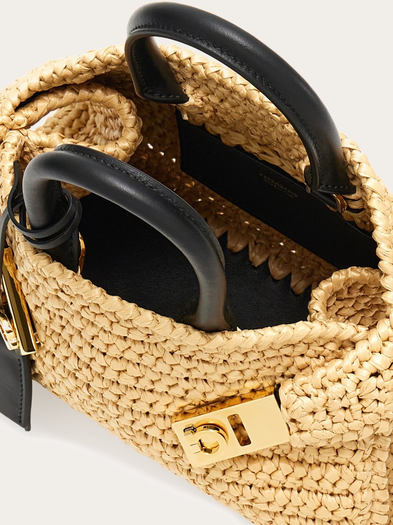 Ferragamo | Women's Hug Handbag - Natural/Black
