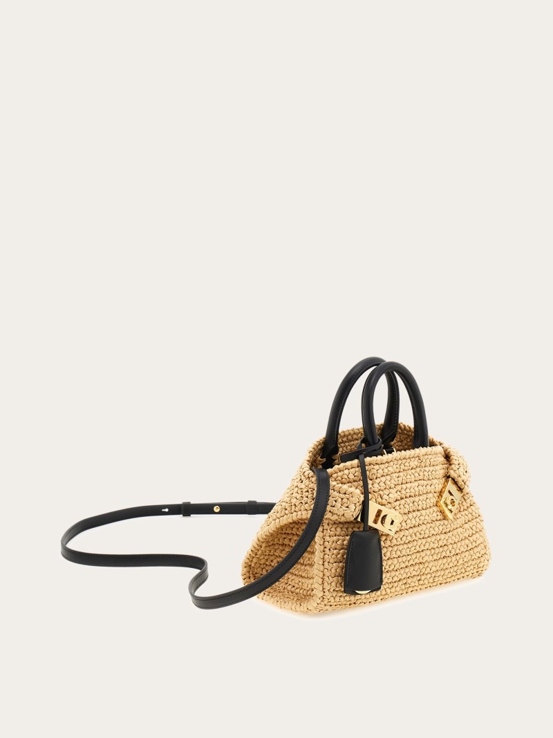 Ferragamo | Women's Hug Handbag - Natural/Black