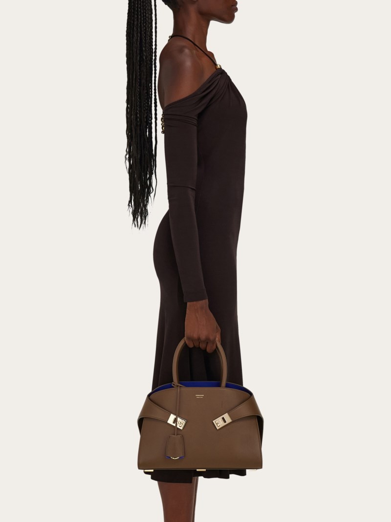 Ferragamo | Women's Hug Bicolor Handbag - Clay/Lapis