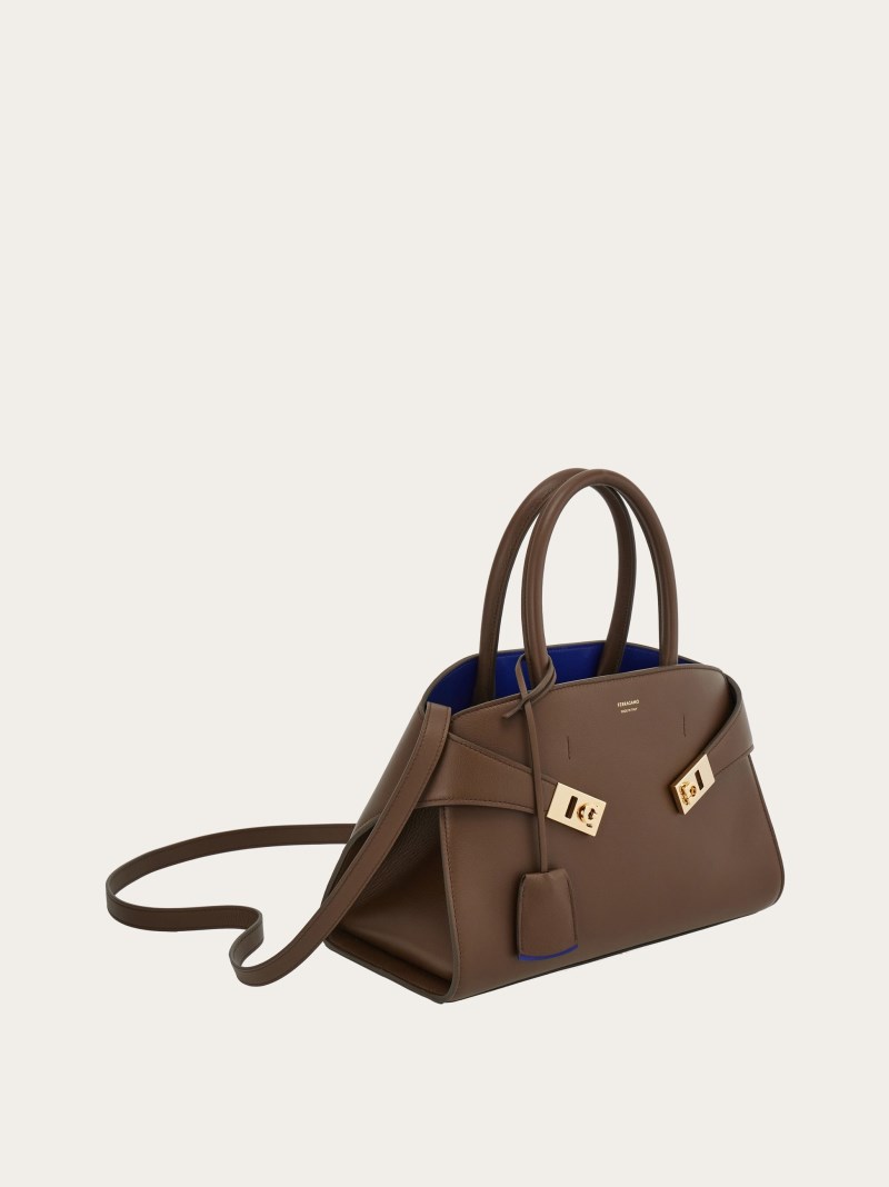 Ferragamo | Women's Hug Bicolor Handbag - Clay/Lapis