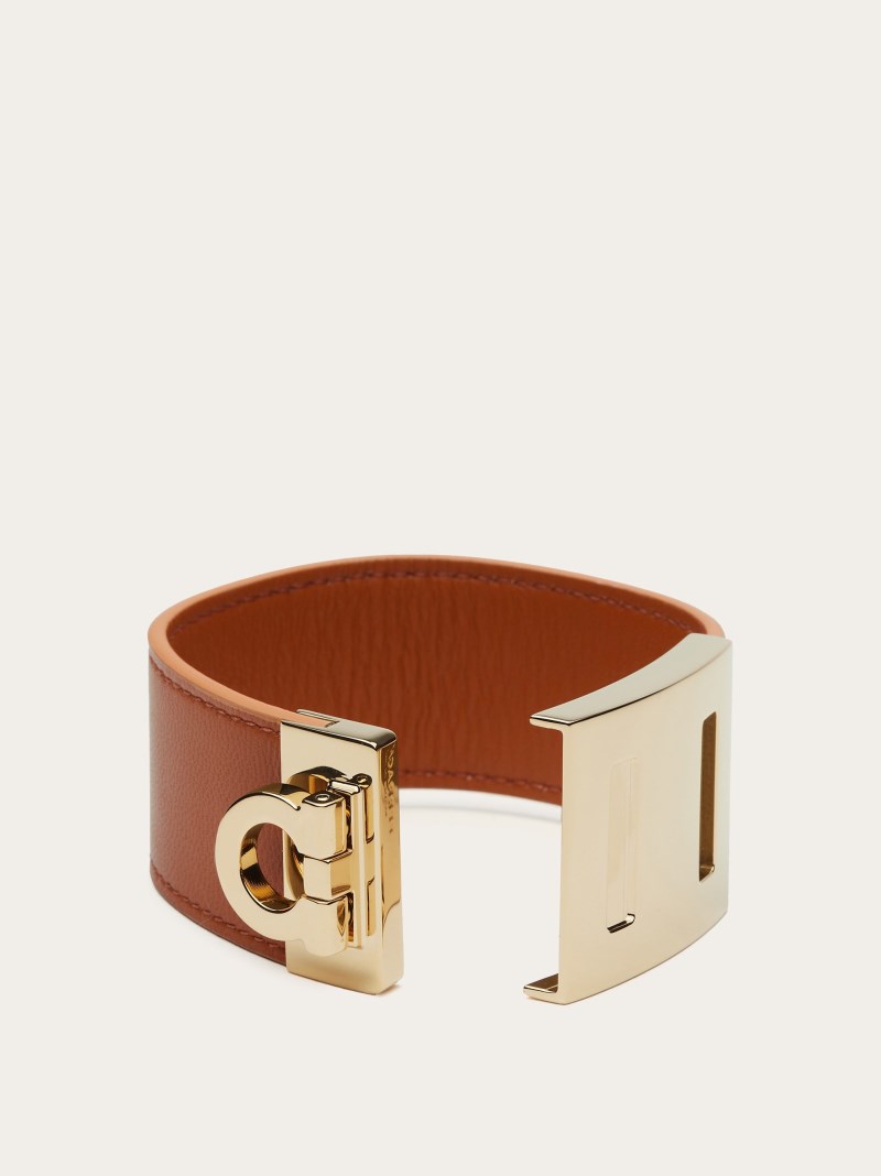 Ferragamo | Women's Gancini Bracelet - Cognac (Size 17)