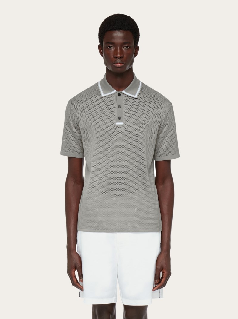 Ferragamo | Men's Short Sleeved Polo Shirt - Ash Grey