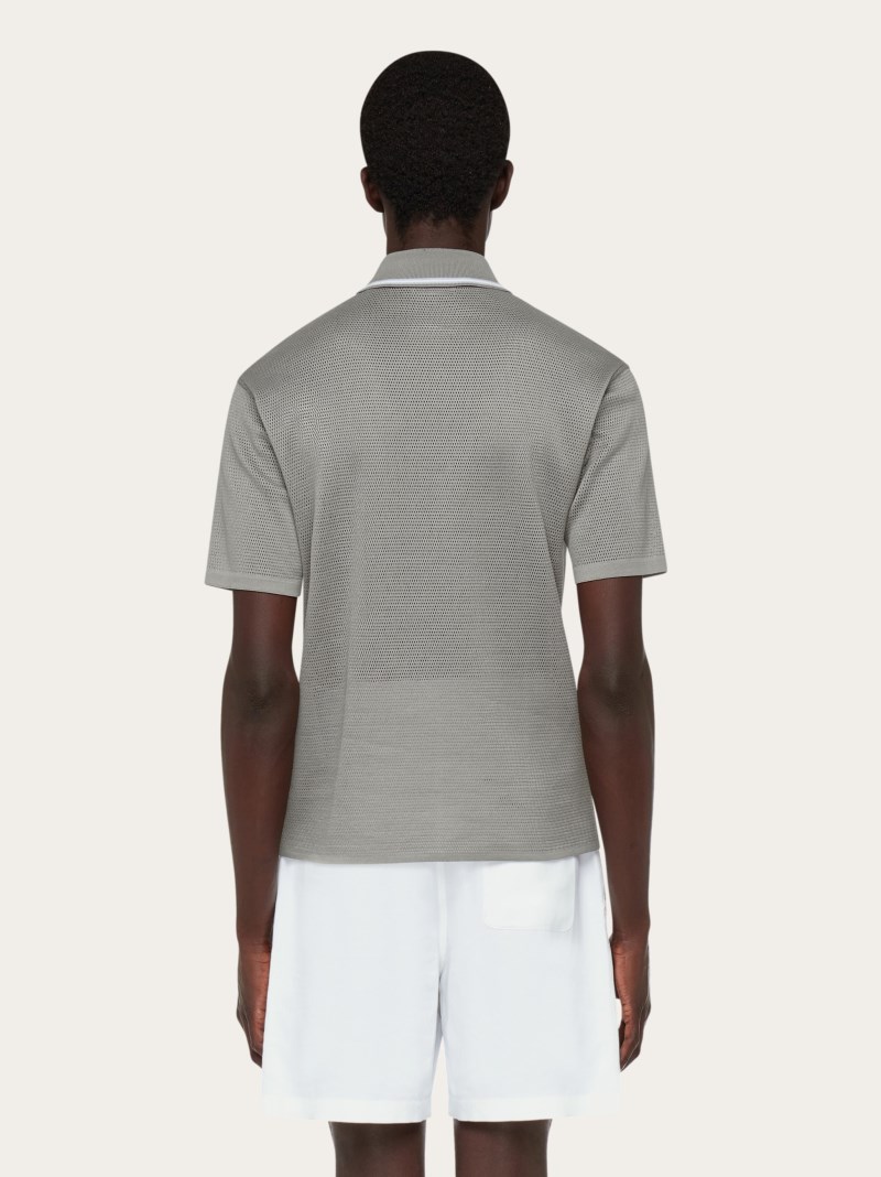 Ferragamo | Men's Short Sleeved Polo Shirt - Ash Grey