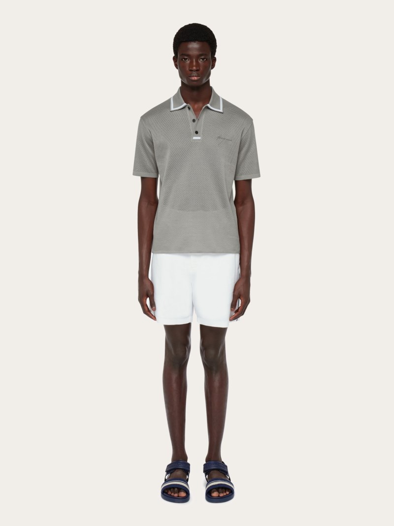 Ferragamo | Men's Short Sleeved Polo Shirt - Ash Grey