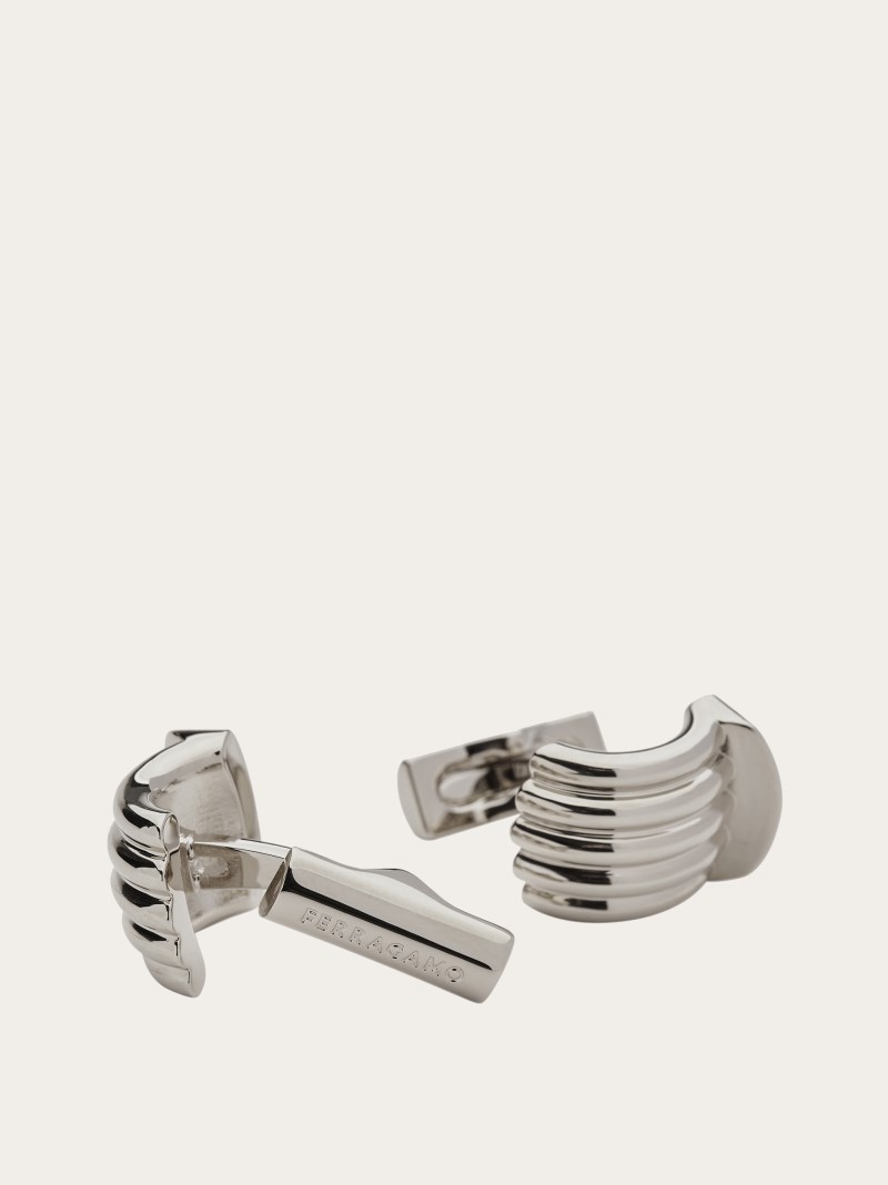 Ferragamo | Men's Cufflinks - Palladium