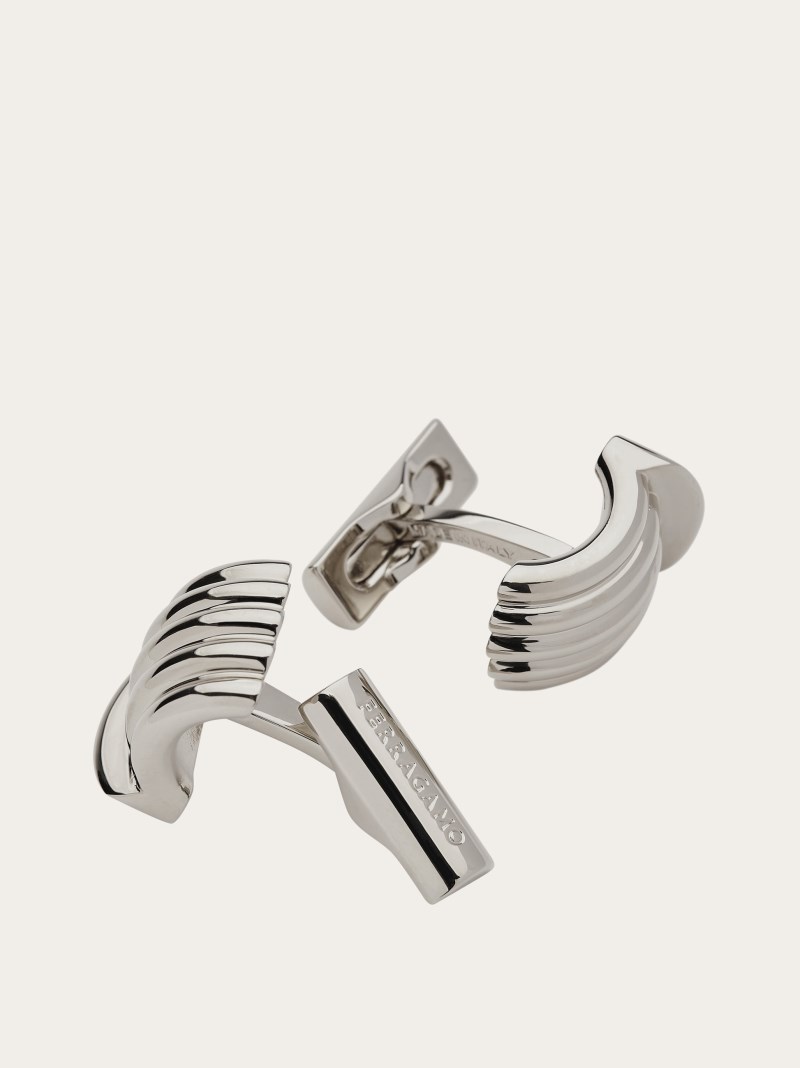 Ferragamo | Men's Cufflinks - Palladium
