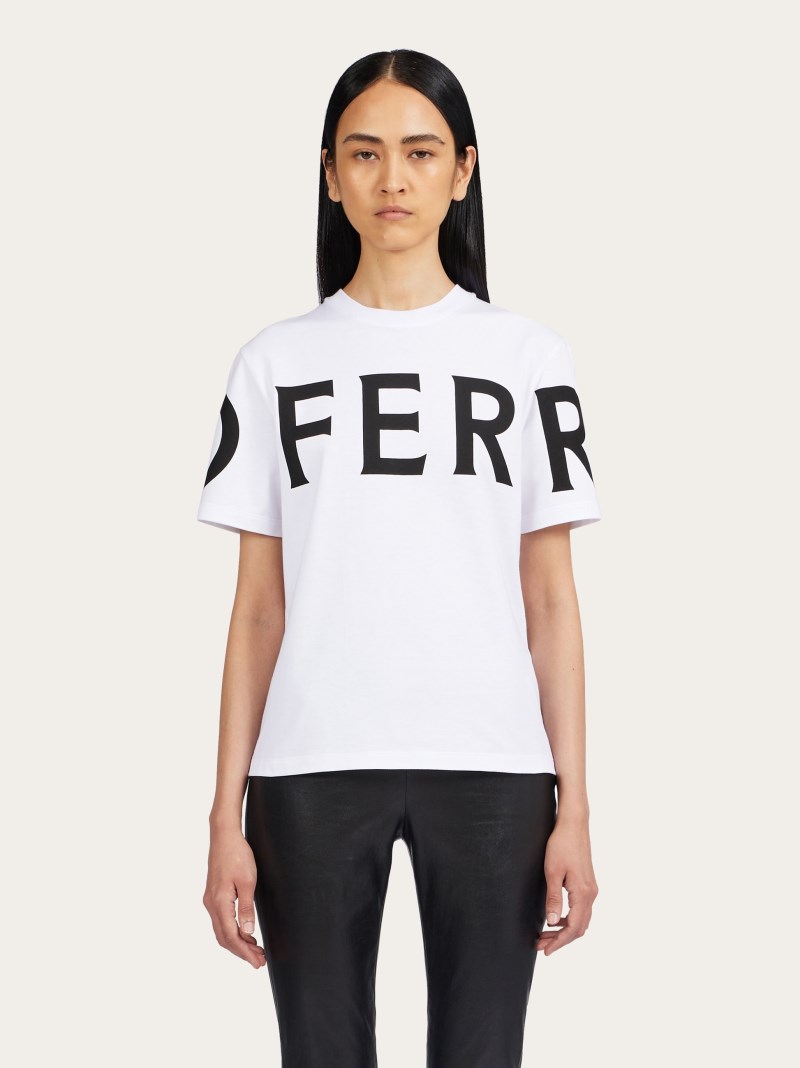 Ferragamo | Women's Bold Logo T-Shirt - White/Black