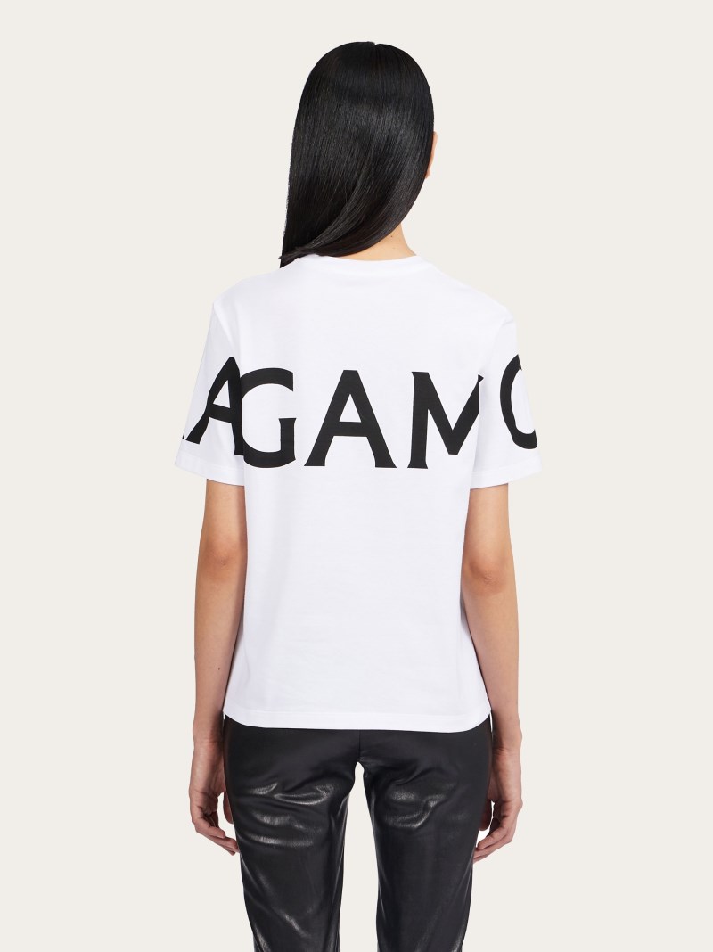Ferragamo | Women's Bold Logo T-Shirt - White/Black