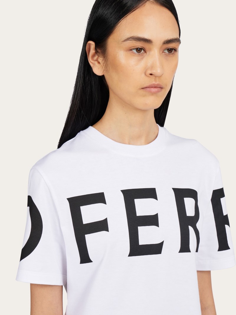 Ferragamo | Women's Bold Logo T-Shirt - White/Black