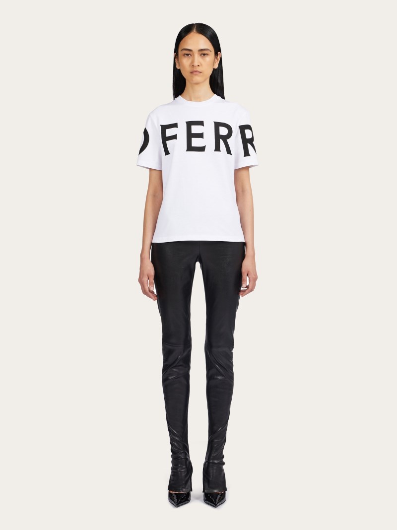 Ferragamo | Women's Bold Logo T-Shirt - White/Black