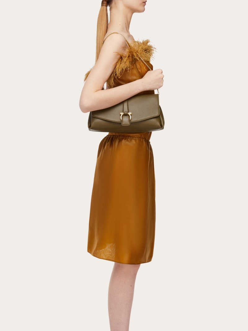 Ferragamo | Women's Front Flap Crossbody Bag - Olive Green