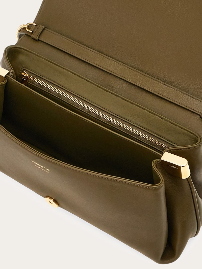 Ferragamo | Women's Front Flap Crossbody Bag - Olive Green