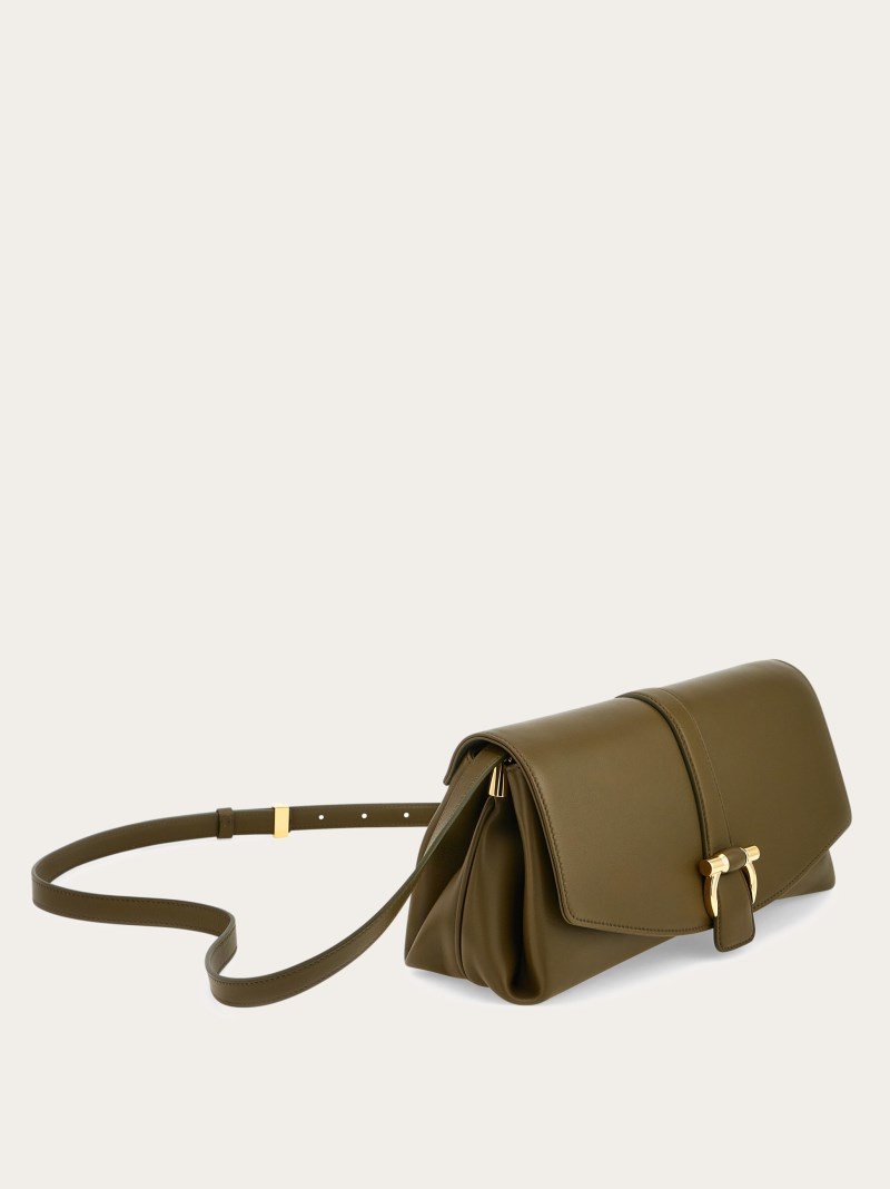 Ferragamo | Women's Front Flap Crossbody Bag - Olive Green