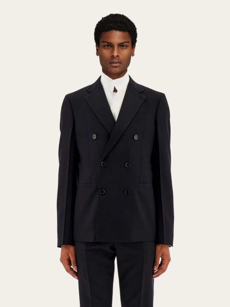 Ferragamo | Men's Double Breasted Blazer - Black