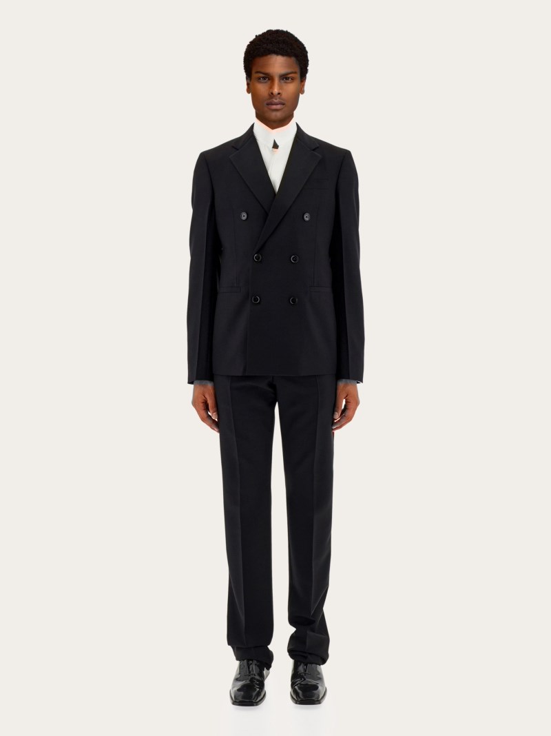 Ferragamo | Men's Double Breasted Blazer - Black