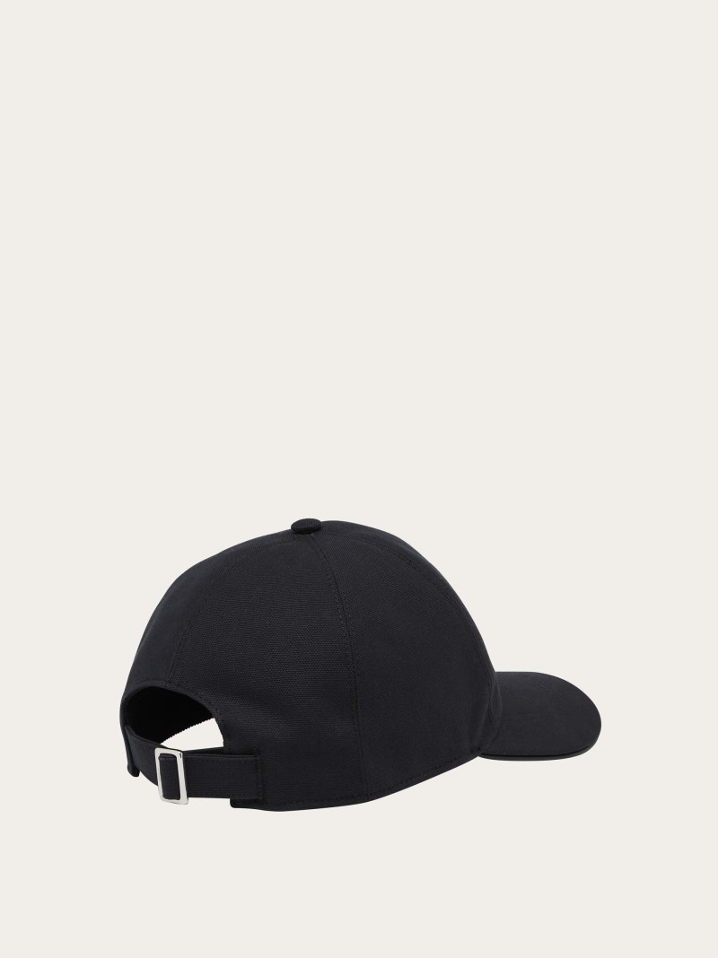 Ferragamo | Men's Baseball Cap With Signature - Black