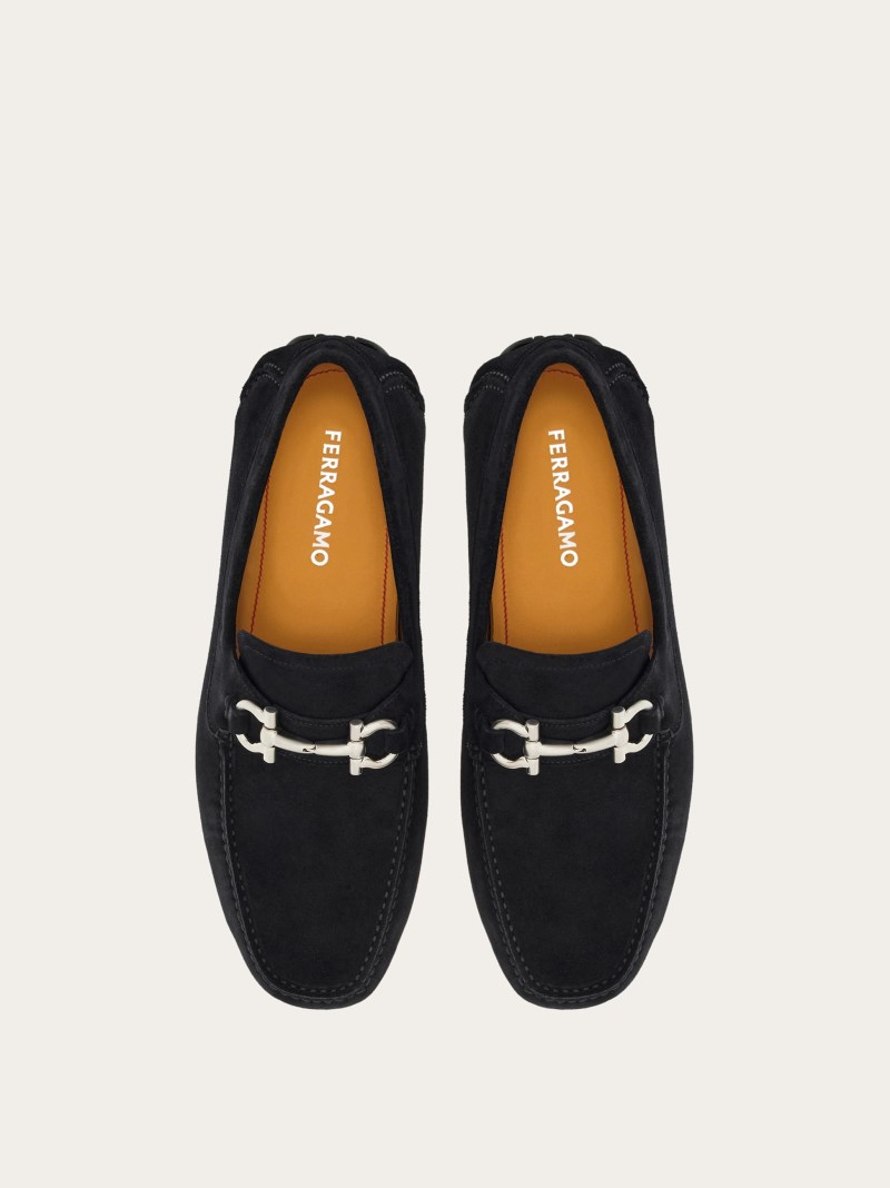 Ferragamo | Men's Driver With Gancini Ornament - Midnight Blue