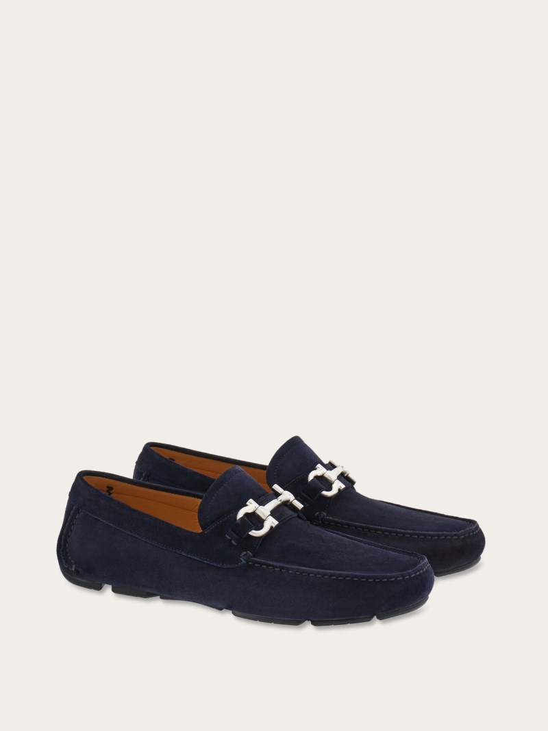 Ferragamo | Men's Driver With Gancini Ornament - Midnight Blue