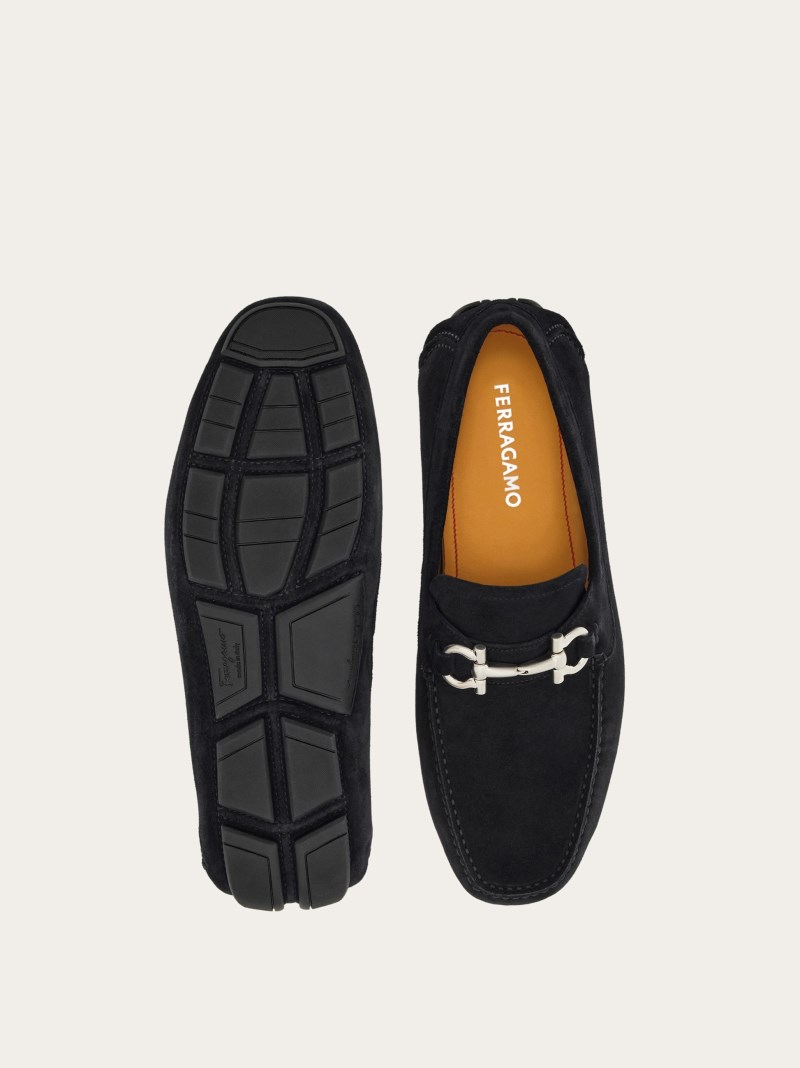 Ferragamo | Men's Driver With Gancini Ornament - Midnight Blue