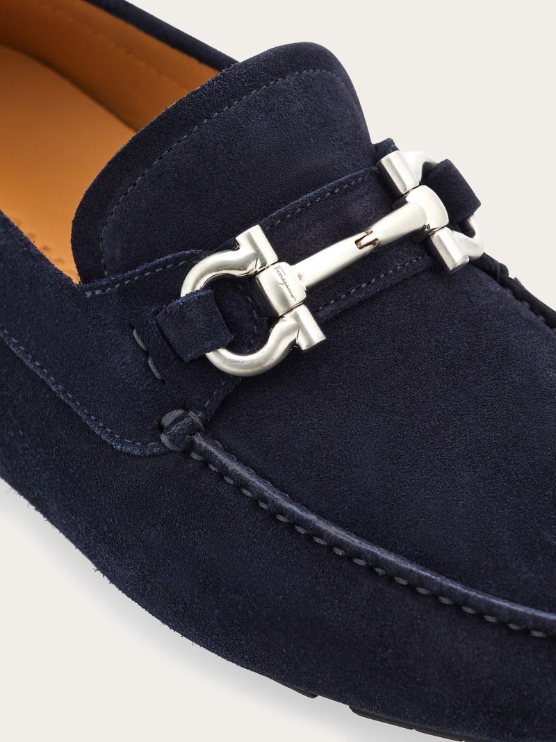 Ferragamo | Men's Driver With Gancini Ornament - Midnight Blue