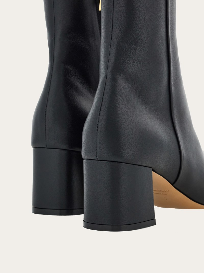 Ferragamo | Women's Bootie With Gancini Ornament - Black