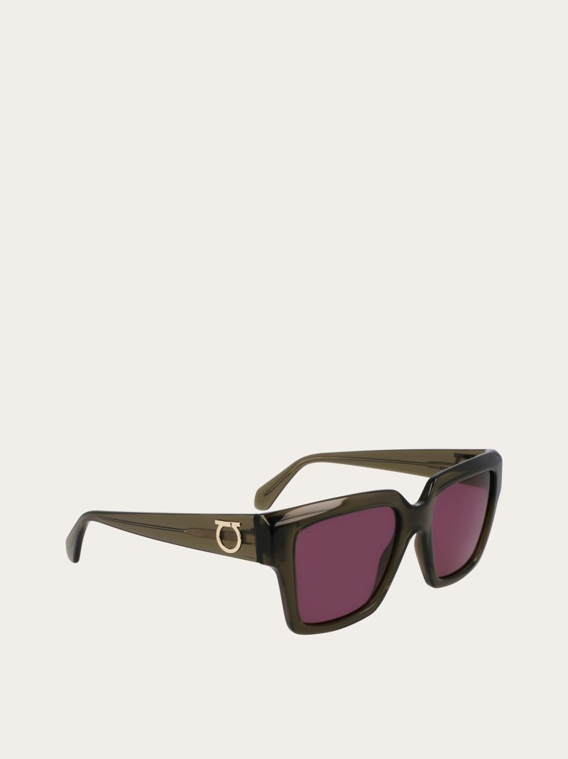 Ferragamo | Women's Sunglasses - Transparent Khaki/Brown