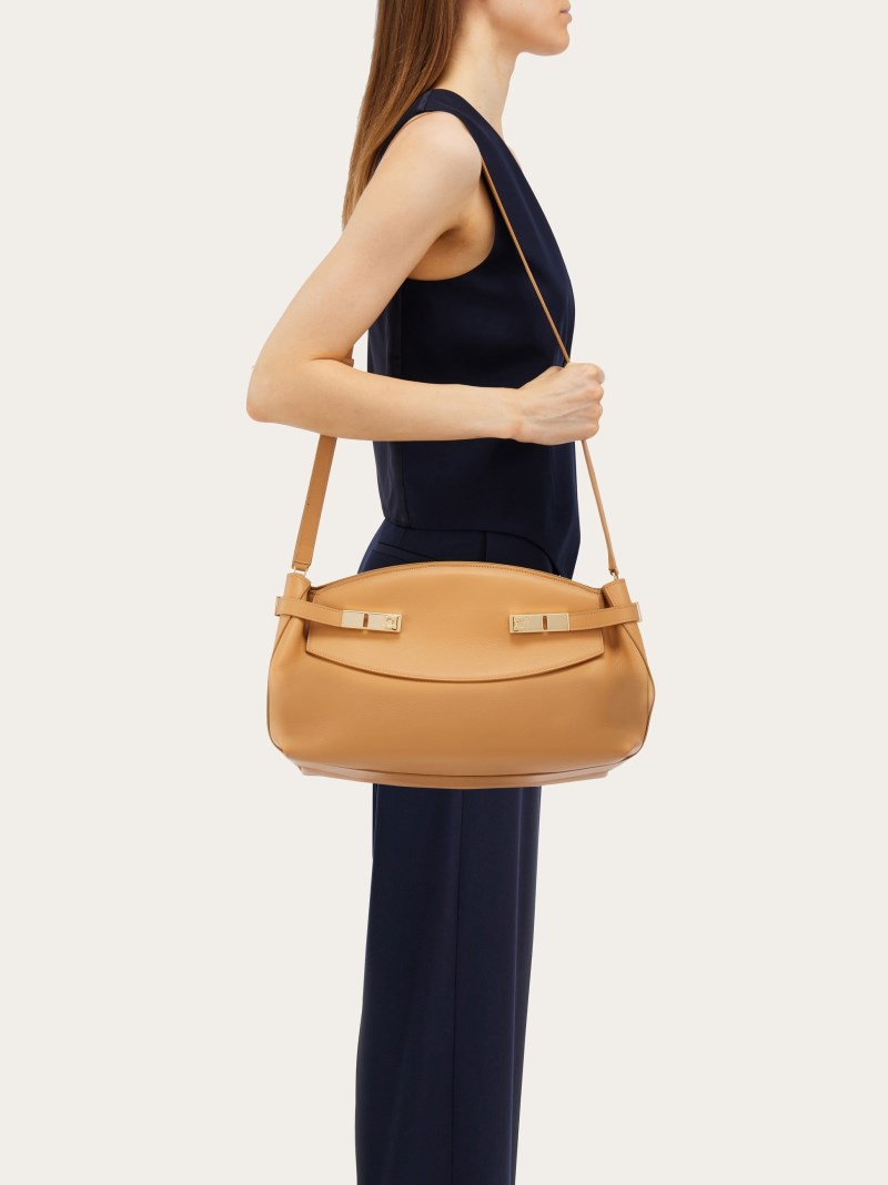 Ferragamo | Women's Hug Soft Crossbody Bag - Light Camel