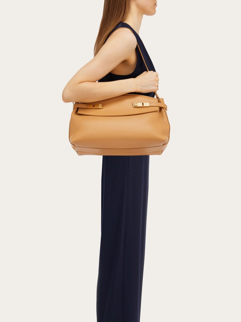 Ferragamo | Women's Hug Soft Crossbody Bag - Light Camel