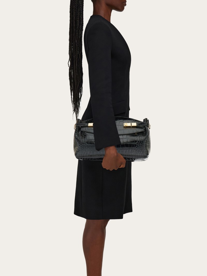 Ferragamo | Women's Hug Soft Crossbody Bag - Black