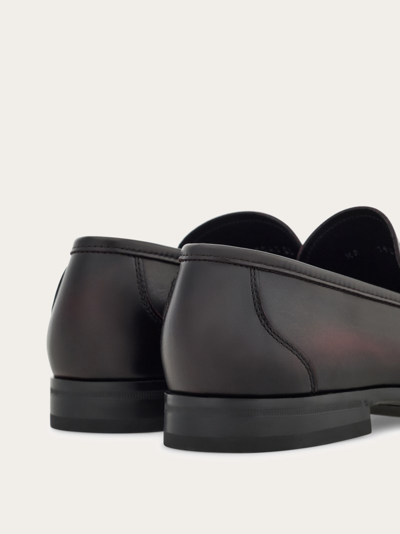 Ferragamo | Men's Moccasin With Gancini Ornament - Cordovan