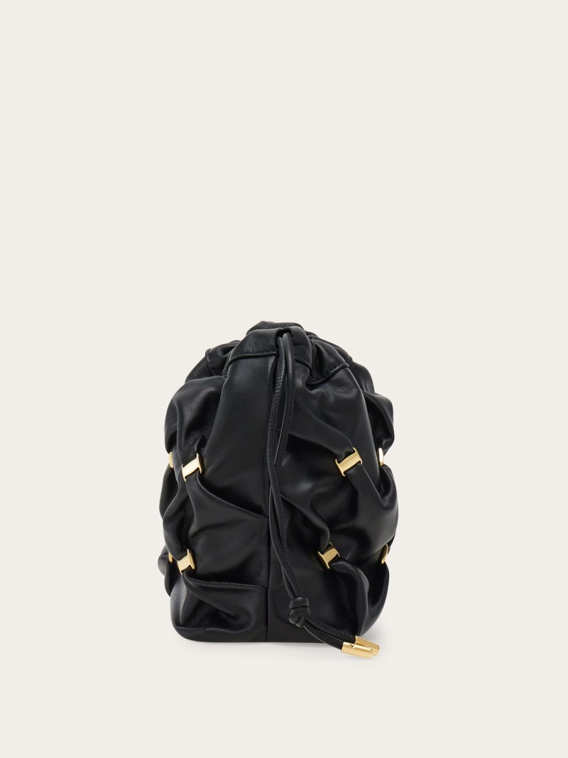 Ferragamo | Women's Mini Bucket Bag With Vara Bows - Black