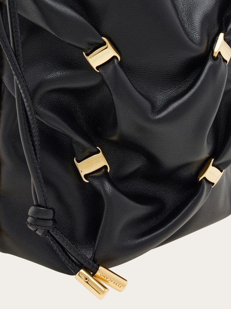 Ferragamo | Women's Mini Bucket Bag With Vara Bows - Black