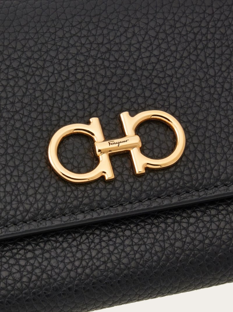Ferragamo | Women's Gancini Wallet With Chain - Black