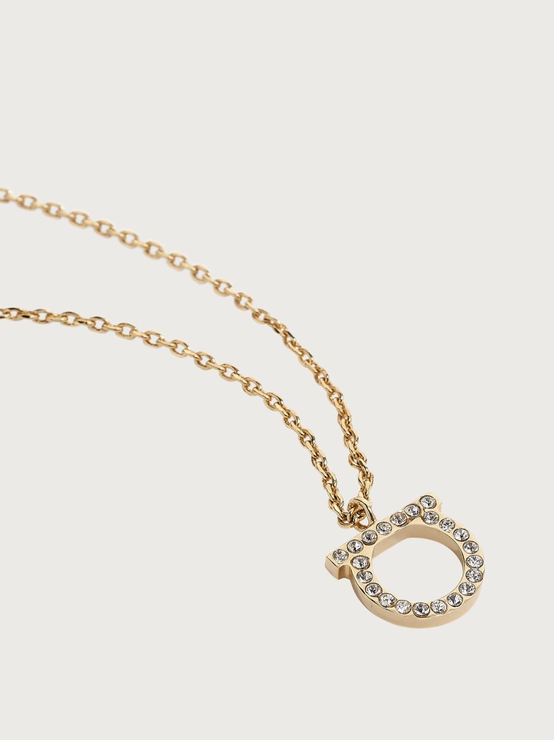 Ferragamo | Women's Gancini Crystals Necklace - Gold (L)