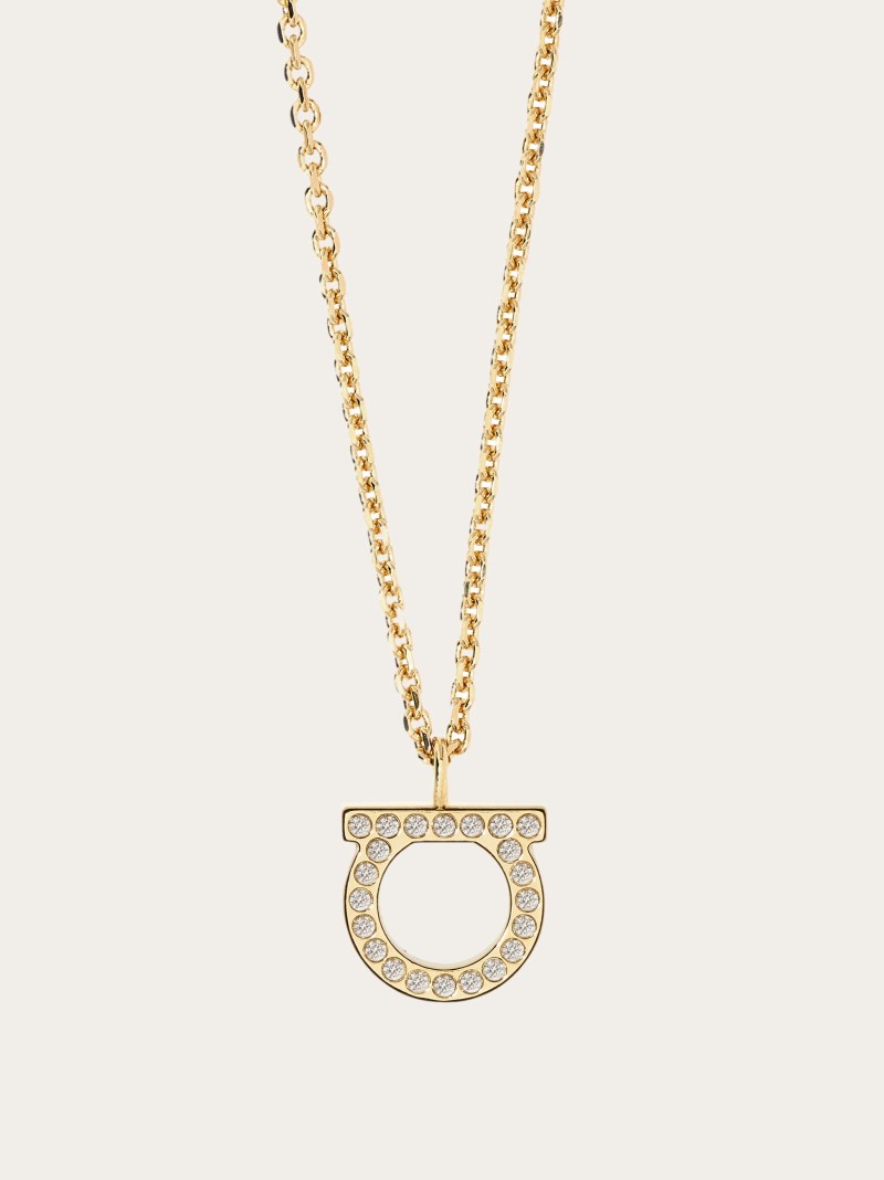 Ferragamo | Women's Gancini Crystals Necklace - Gold (L)