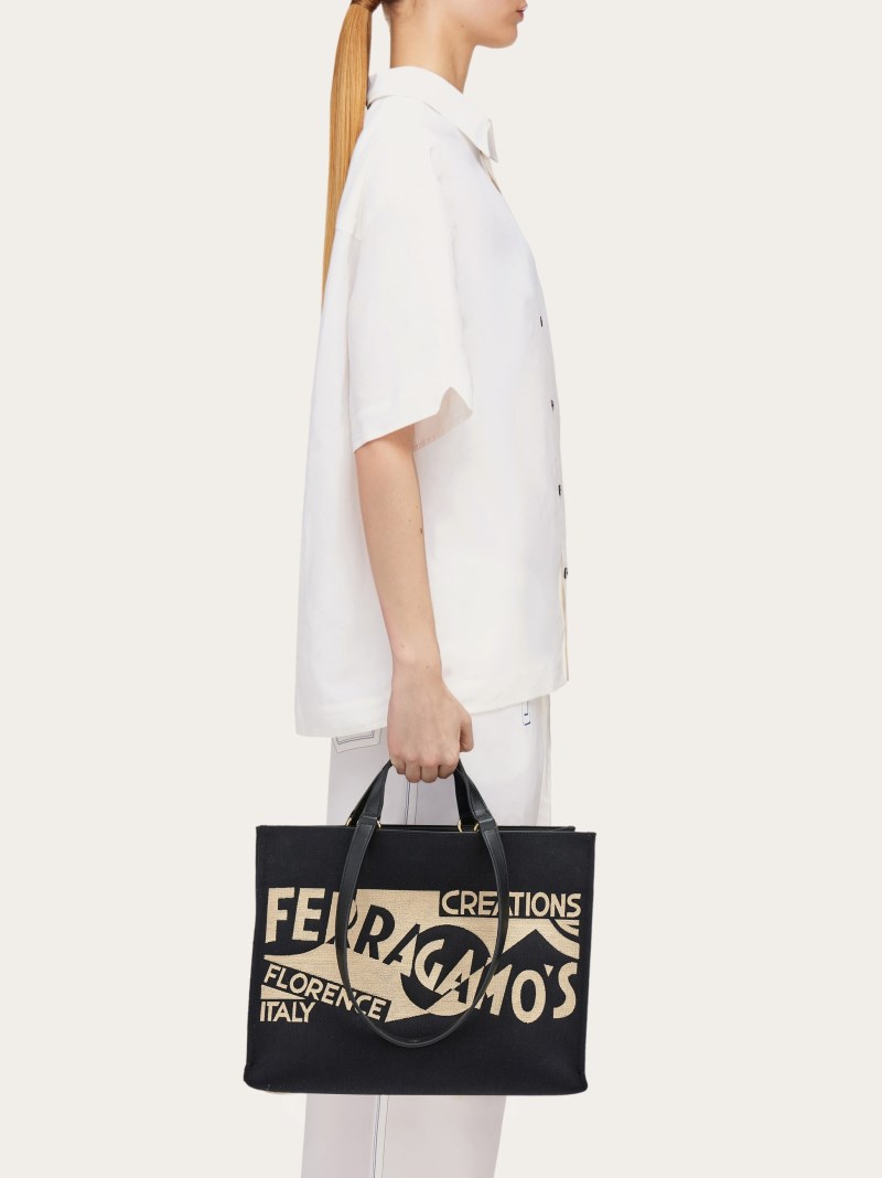 Ferragamo | Women's Tote Bag With Logo - Black