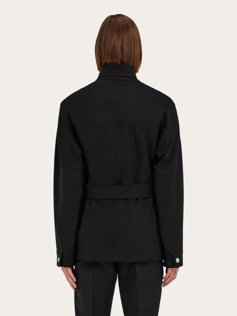 Ferragamo | Men's Sahariana With Patch Pockets - Black