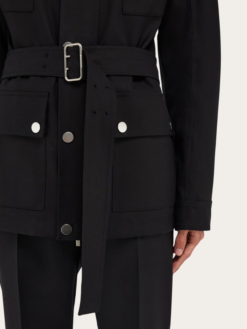 Ferragamo | Men's Sahariana With Patch Pockets - Black