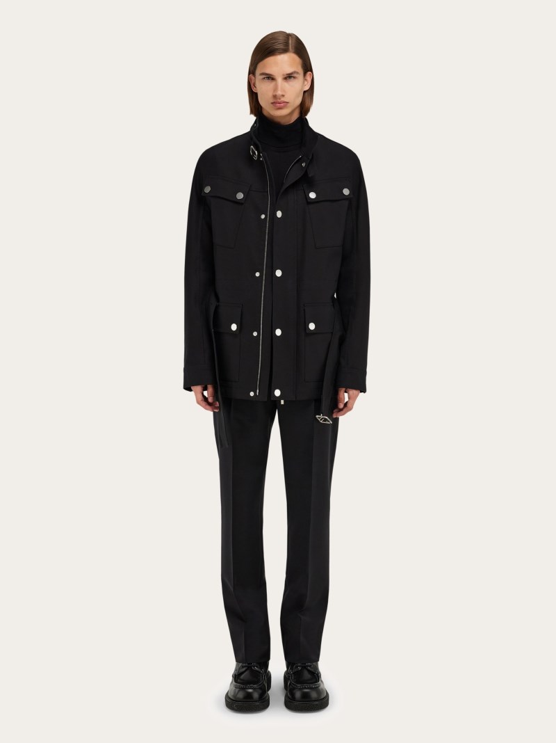 Ferragamo | Men's Sahariana With Patch Pockets - Black