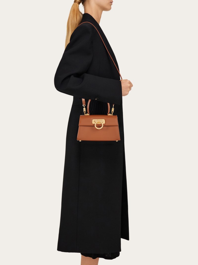 Ferragamo | Women's East-West Iconic Top Handle - Tan