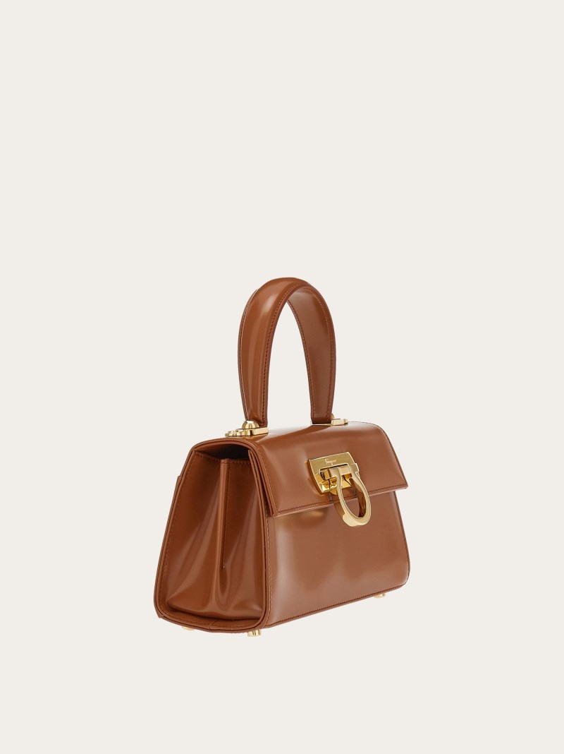 Ferragamo | Women's East-West Iconic Top Handle - Tan