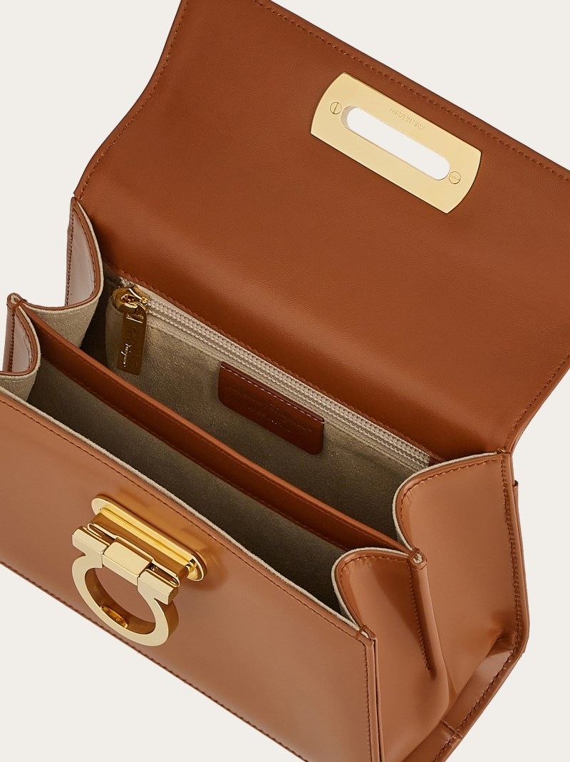 Ferragamo | Women's East-West Iconic Top Handle - Tan